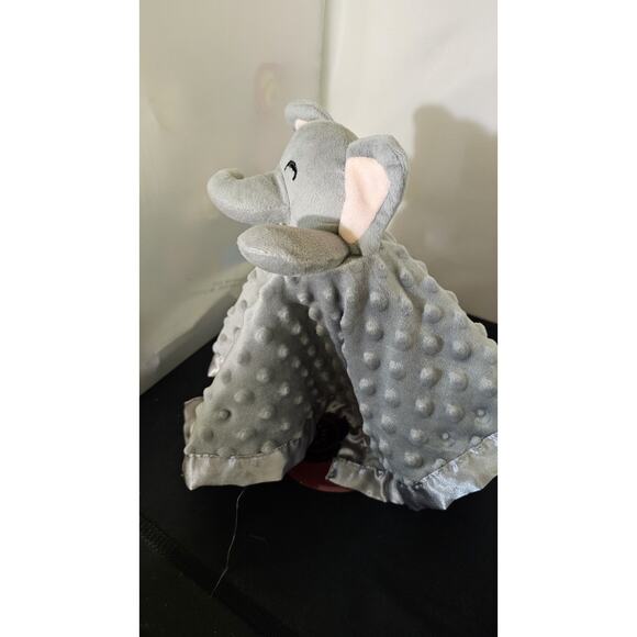 Pro Goleem Minky Dots Gray Grey Elephant Lovey Lovie Security Blanket 16” Plush - Picture 2 of 5